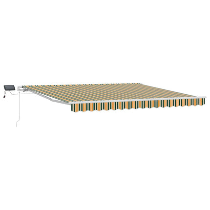 Utdragbar markis Grön och gul 400 × 300 cm Duk och Aluminium