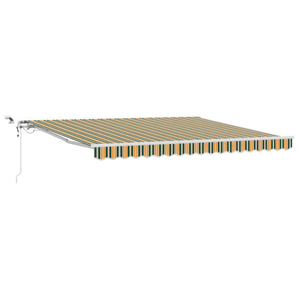 Utdragbar markis Grön och Gul 400 × 350 cm Polyester