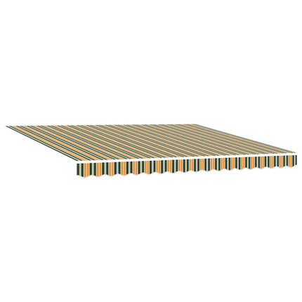 Utdragbar markis Grön och Vit 400 × 350 cm Duk och Aluminium
