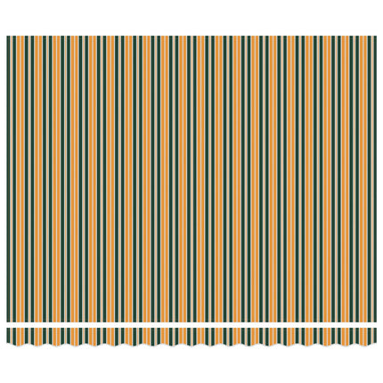 Utdragbar markis Grön och Vit 400 × 350 cm Duk och Aluminium