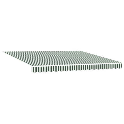 Utfällbar markis Grön och Vit 400 × 350 cm Duk och Aluminium