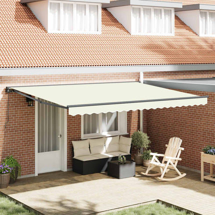 Markisram Kräm 450 × 300 cm Polyester med PU-beläggning