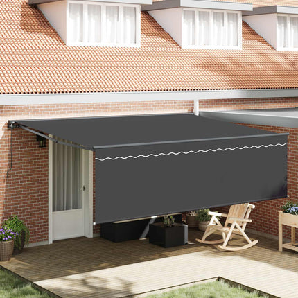 Utfällbar markis Antracit 450 × 300 cm Polyester och aluminium