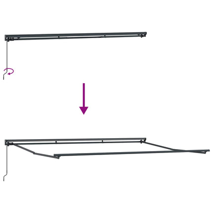 Utfällbar markis Antracit 450 × 300 cm Polyester och aluminium