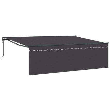 Utdragbar markis Antracit 450 × 350 cm Polyester och aluminium