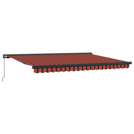 Utfällbar markis Röd och Svart 450 × 300 cm Tyg och Metall