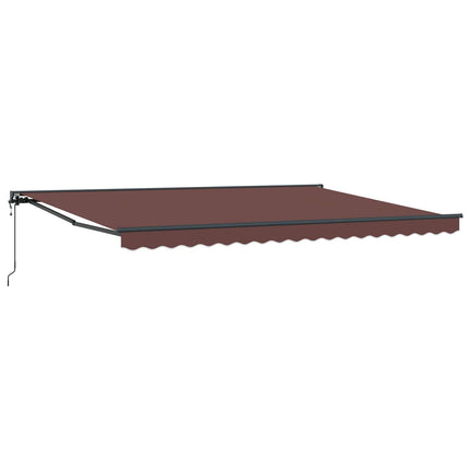 Markisram Brun 450 × 300 cm Polyester med PU-beläggning