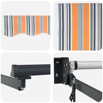 Utfällbar markis Flerfärgsdesign 450 × 300 cm