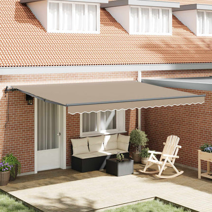 Utfällbar markis Beige 450 × 300 cm Duk och Aluminium