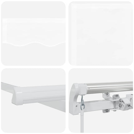 Utdragbar markis Vit 450 x 300 x 165 cm Polyester och aluminium