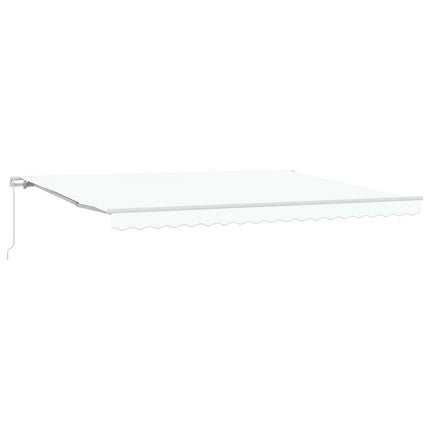 Utdragbar markis Vit 450 x 300 x 165 cm Polyester och aluminium