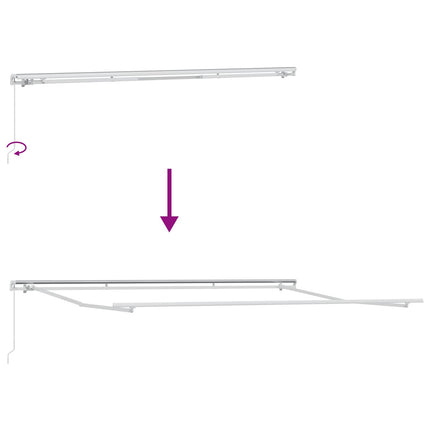 Utdragbar markis Vit 450 x 300 x 165 cm Polyester och aluminium