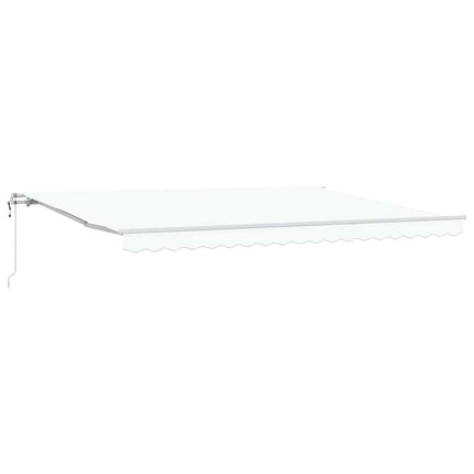 Utdragbar markis Vit 450 × 300 cm Duk och Aluminium