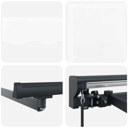 Markisram Vit 450 × 300 cm Polyester med PU-beläggning