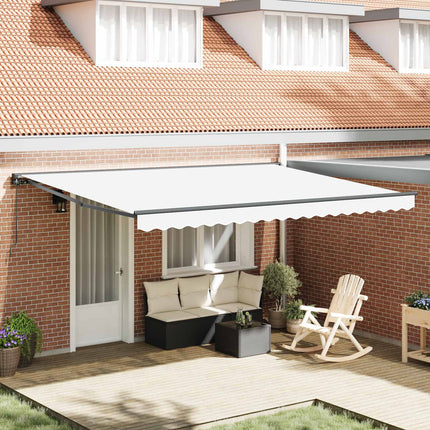 Markisram Vit 450 × 300 cm Polyester med PU-beläggning