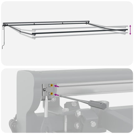 Markisram Vit 450 × 300 cm Polyester med PU-beläggning