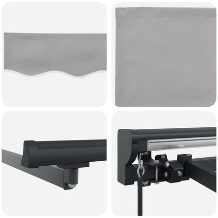 Markisram Ljusgrå 450 × 300 cm Polyester med PU-beläggning