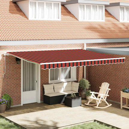 Utdragbar markis Orange och Brunt 450 x 350 x 165 cm