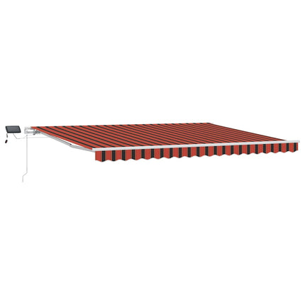 Utfällbar markis orange och brun 450 × 350 cm Tyger och Stål