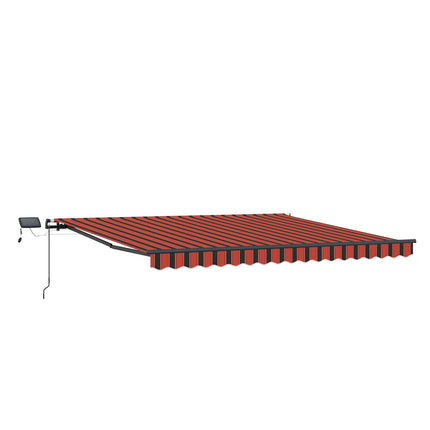 Utfällbar markis orange och brun 450 ×350 cm tyg