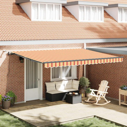 Markis tyg Gul och Orange 450 × 350 cm Polyester