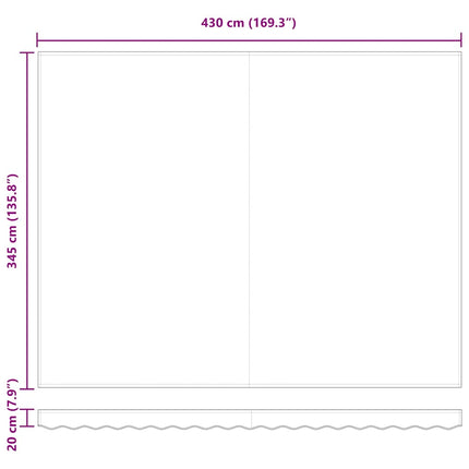 Markis Röd och Vit 450 x 350 x 165 cm Polyester