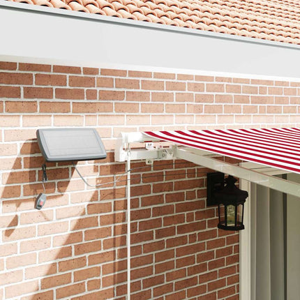 Utfällbar markis Röd och Vit 450 × 350 cm Tyger och Stål