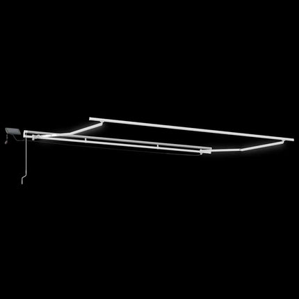 Utfällbar markis Röd och Vit 450 × 350 cm Tyger och Stål