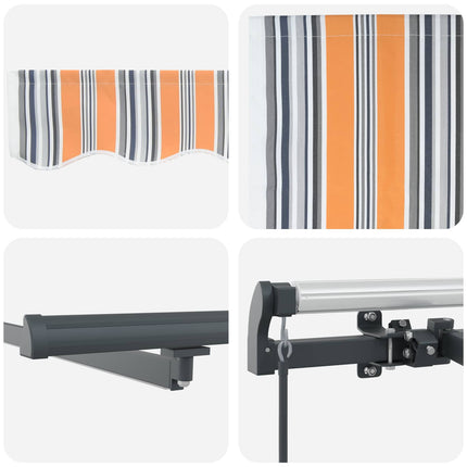 Utfällbar markis Flerfärgsdesign 450 ×350 cm tyg