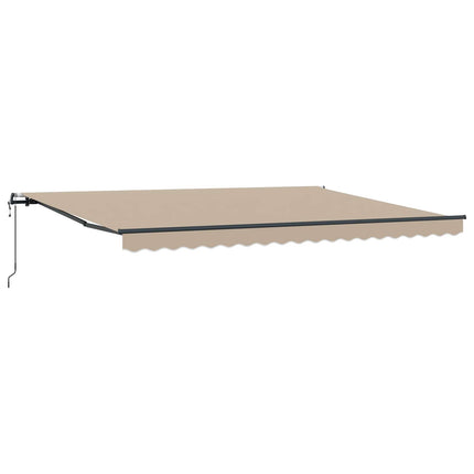 Utdragbar markis Beige 450 × 350 cm Duk och Aluminium