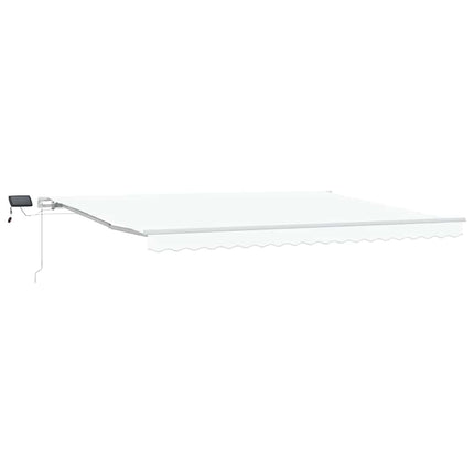 Utfällbar markis Vit 450 × 350 cm Tyger och Stål