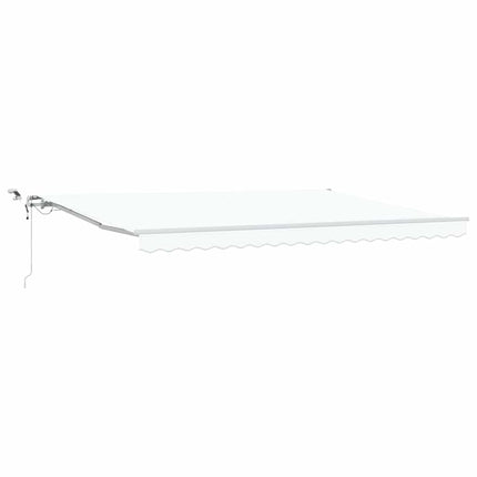 Utfällbar markis Vit 450 × 350 cm Polyester och metall
