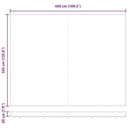 Utfällbar markis Vit 450 × 350 cm Polyester och Stål