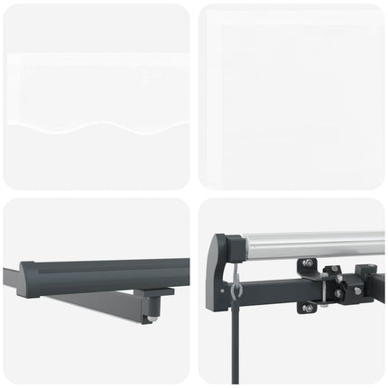 Utfällbar markis Vit 450 ×350 cm tyg