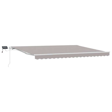 Utdragbar markis Ljusgrå 450 × 350 cm Duk och Aluminium