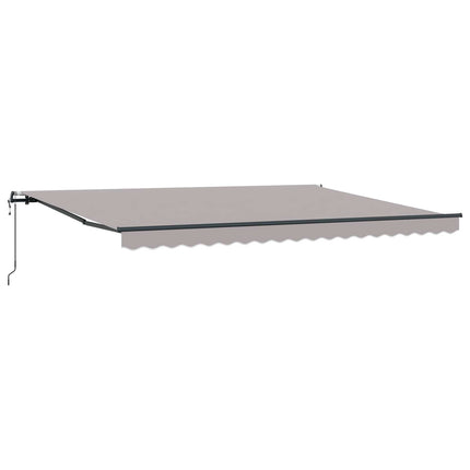 Utdragbar markis Ljusgrå 450 × 350 cm Duk och Aluminium