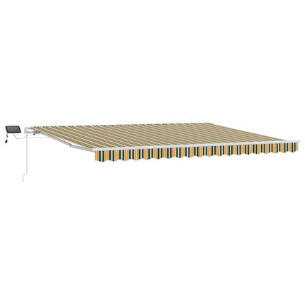 Utfällbar markis Grön och gul 450 × 350 cm Tyger och Stål