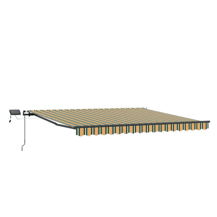 Utfällbar markis Grön och gul 450 ×350 cm tyg