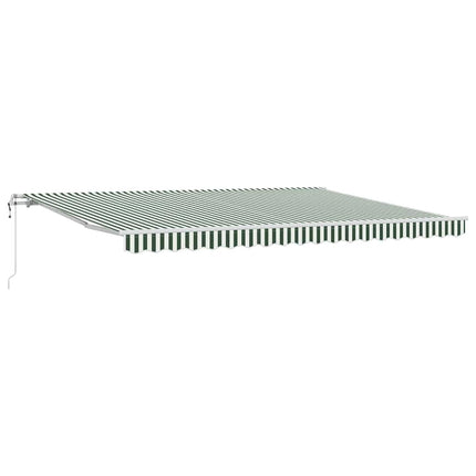 Elektrisk Retraktabel Markis Grön och Vit 450 × 350 cm