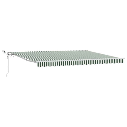 Utfällbar markis Grön och Vit 450 × 350 cm Polyester och metall