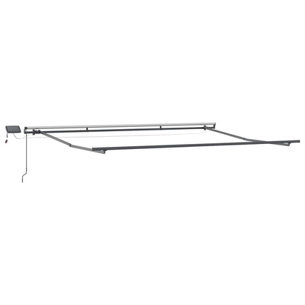 Utfällbar markis Grön och vit 450 ×350 cm tyg