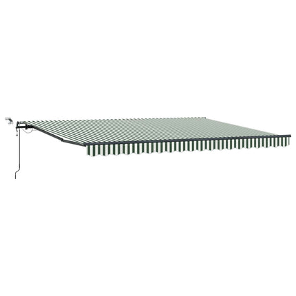 Markis tyg Grön och Vit 450 × 350 cm Polyester