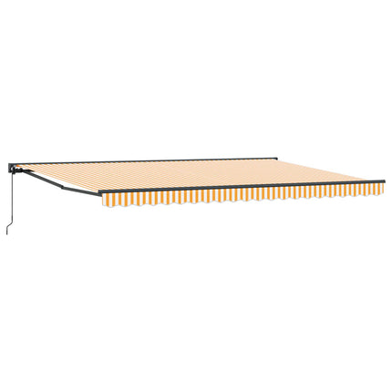Markisram Gul och Vit 500 × 300 cm Polyester med PU-beläggning