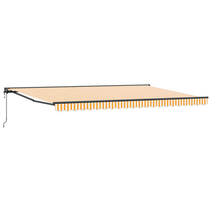 Markisram Gul och Vit 500 × 300 cm Polyester med PU-beläggning