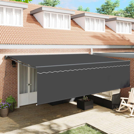 Utfällbar markis Antracit 500 × 300 cm Polyester och aluminium