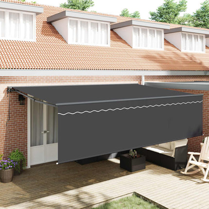 Utfällbar markis Antracit 500 × 300 cm Polyester och aluminium