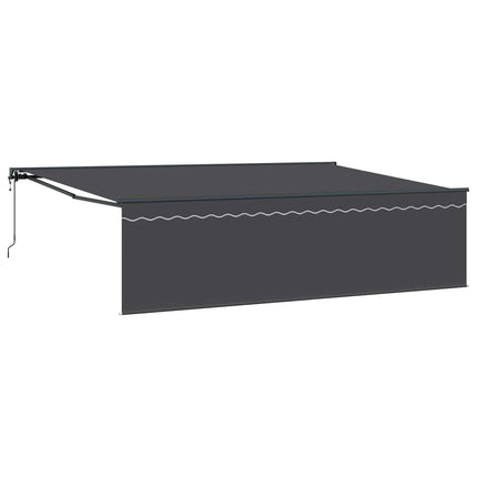 Utdragbar markis Antracit 500 × 300 cm Polyester och aluminium