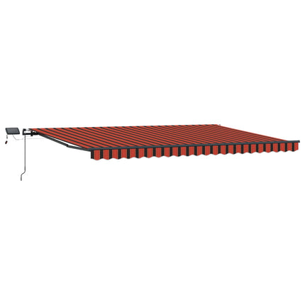 Utfällbar markis orange och brun 500 ×300 cm tyg