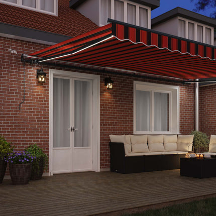 Markis tyg orange och brun 500 × 300 cm Polyester