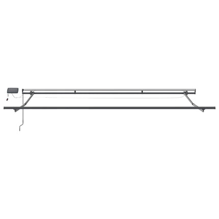 Utfällbar markis Röd och vit 500 ×300 cm tyg